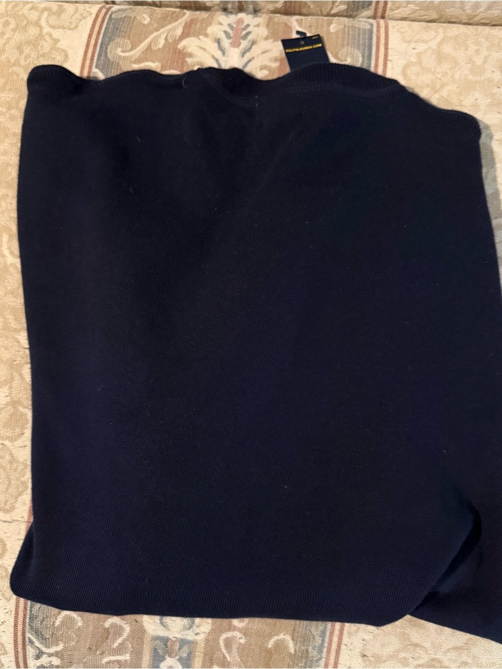 Men’s Polo Ralph Lauren navy blue crew neck cotton sweater .  L - Picture 8 of 8